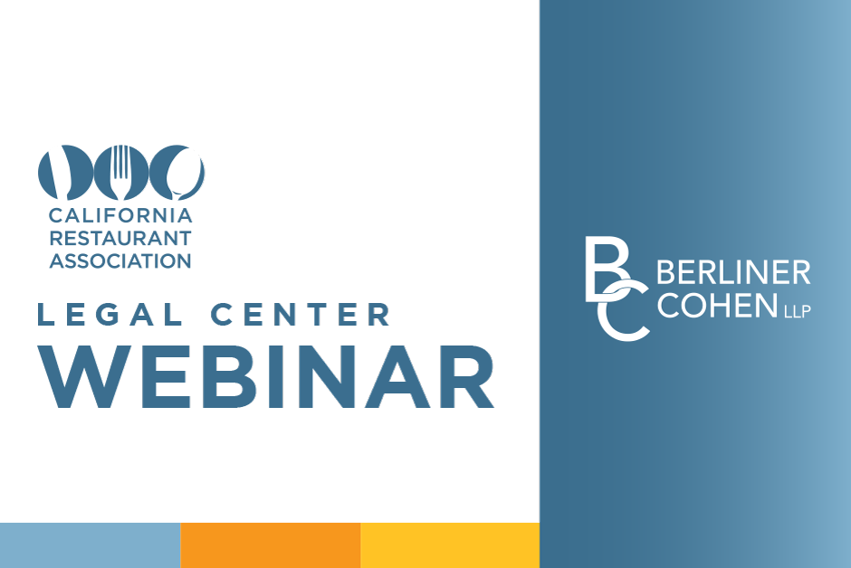 Register for the Berliner Cohen Legal Center Webinar