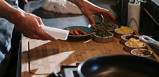 Person preparing to cook a meal