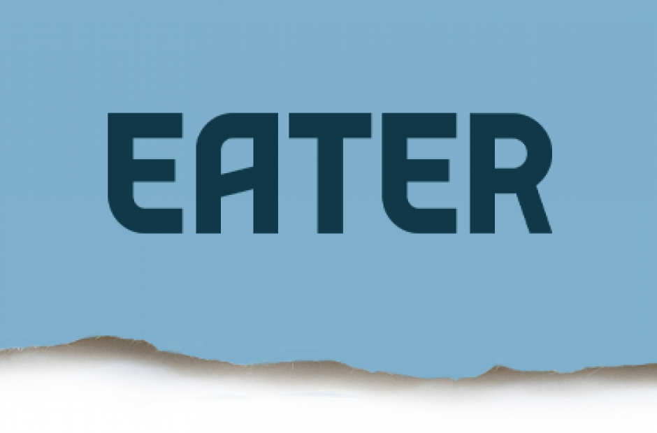 EATER Logo on top of ripped paper
